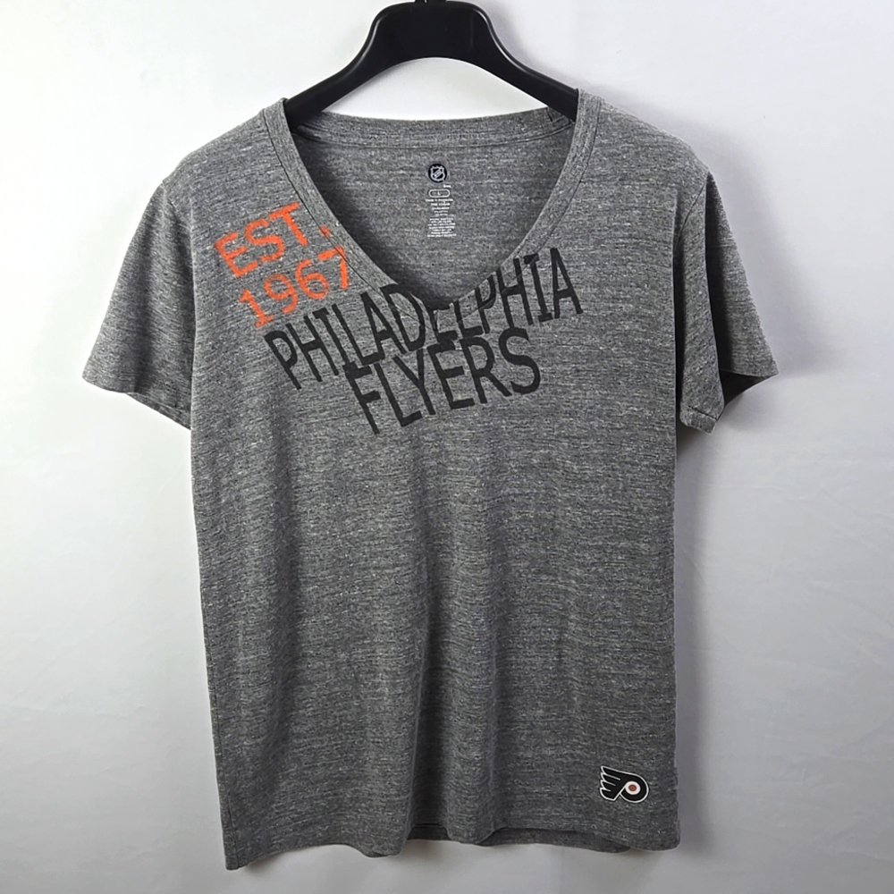 Philadelphia NHL Flyers Short Sleeves Women's T‎ Shirt Dark Gray Sz L